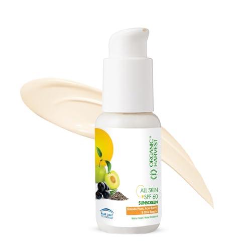 Generic All Skin SPF 60 Sunscreen: Kakadu Plum, Acai Berry & Chia Seeds | Sunscreen for Dry & Oily Skin | 100% American Certified Organic | 50gm