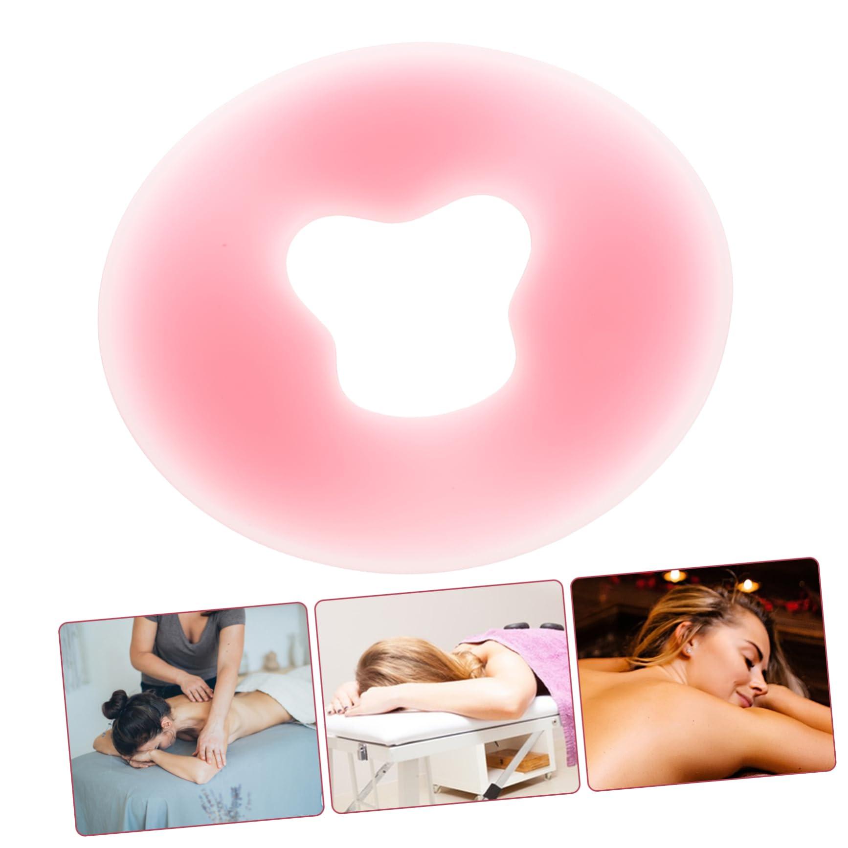 Angoily Angoily Beauty Salon Silicone Pillow Pillows Sleeper Massage Facial Cradle Covers And Neck Massage Face Low Profile Pillow Wrinkle Foldable Massage Bed Headrest Massager Natural Latex Pink