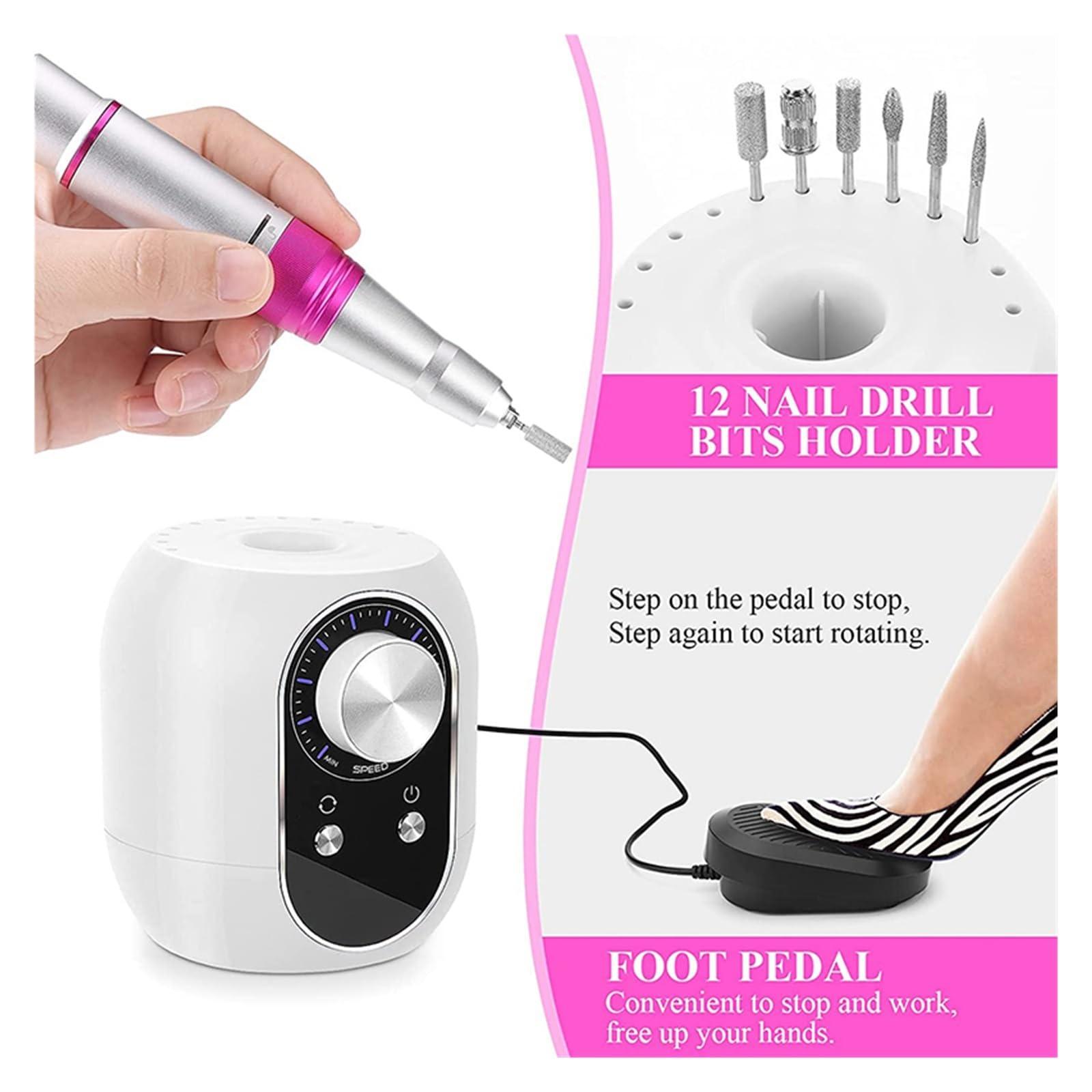 ROLTIN Electric Nail Drill, 35000RPM Nail Drill Machine, Professional Electric Manicure Machine, Milling Cutters Nail, Art Electric Nail File Sets for Manicure Easy to Use