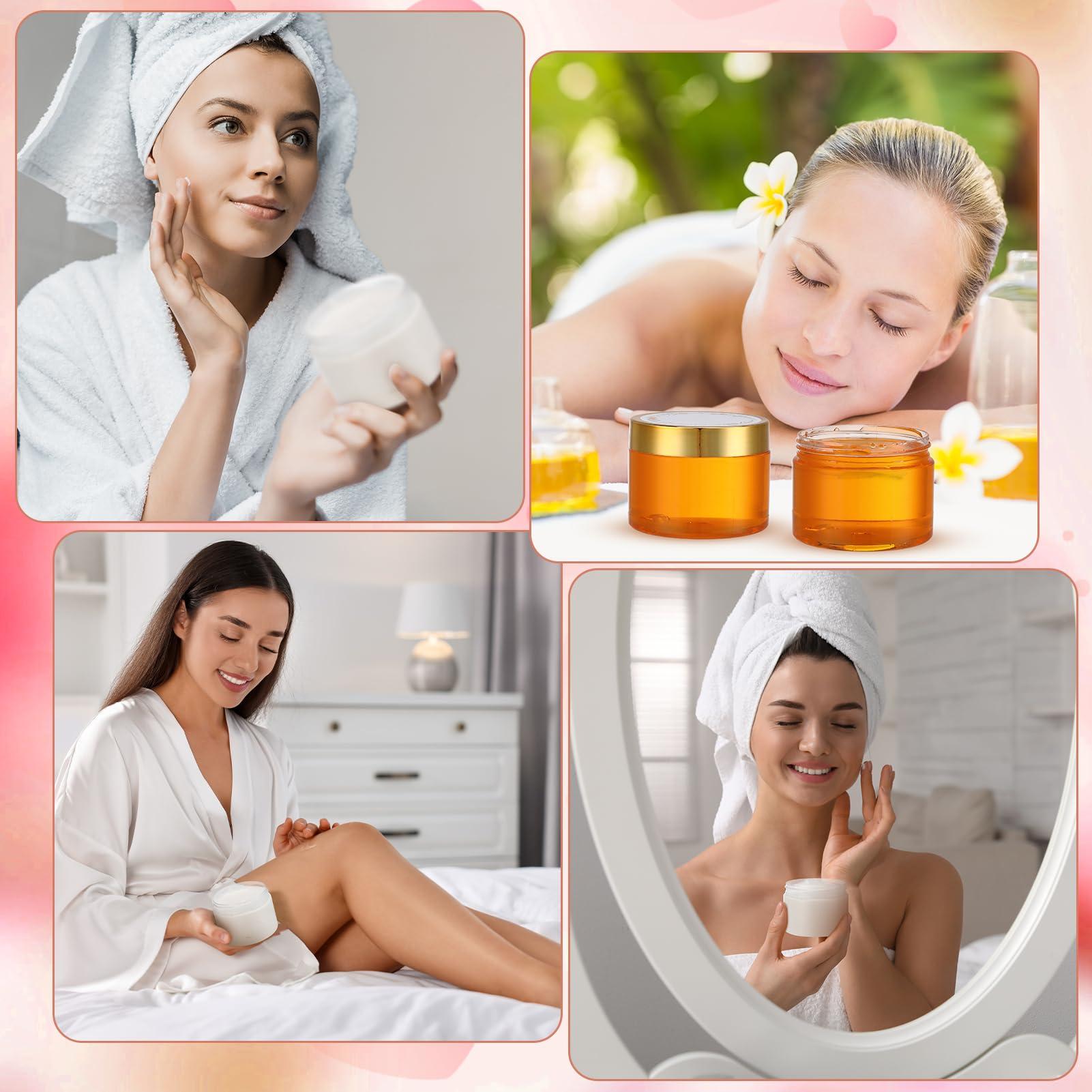 ZhouBoat ZhouBoat 32 Pack 5 oz Plastic Jars with Gold Lids, Clear Empty Body Butter Containers Travel Size Cosmetic Bottles for Make Up and Food Storage