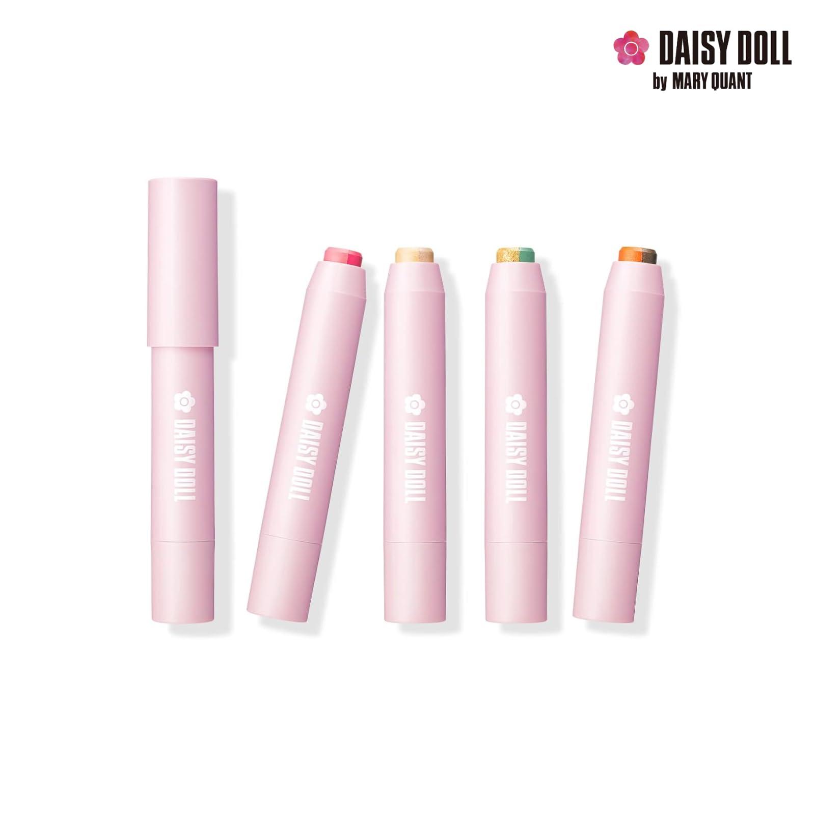 Daisy Doll Daisy Doll Dual Color Eyeshadow Stick, Japanese Two-Tone Cream Eyeshadow Pencil, Long-Lasting & Moisturizing, Highly Pigmented Eye Makeup for Easy Glide, 0.74 Oz, Rosie Pink