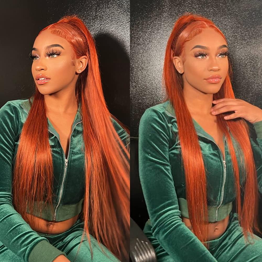 REMY HAIR FASHION REMY Hair Brazilian Color #350 Human Hair Bundles 1 Bundle Burnt Orange Color Bundles Straight Unprocessed Hair Extensions(16" Bundle)