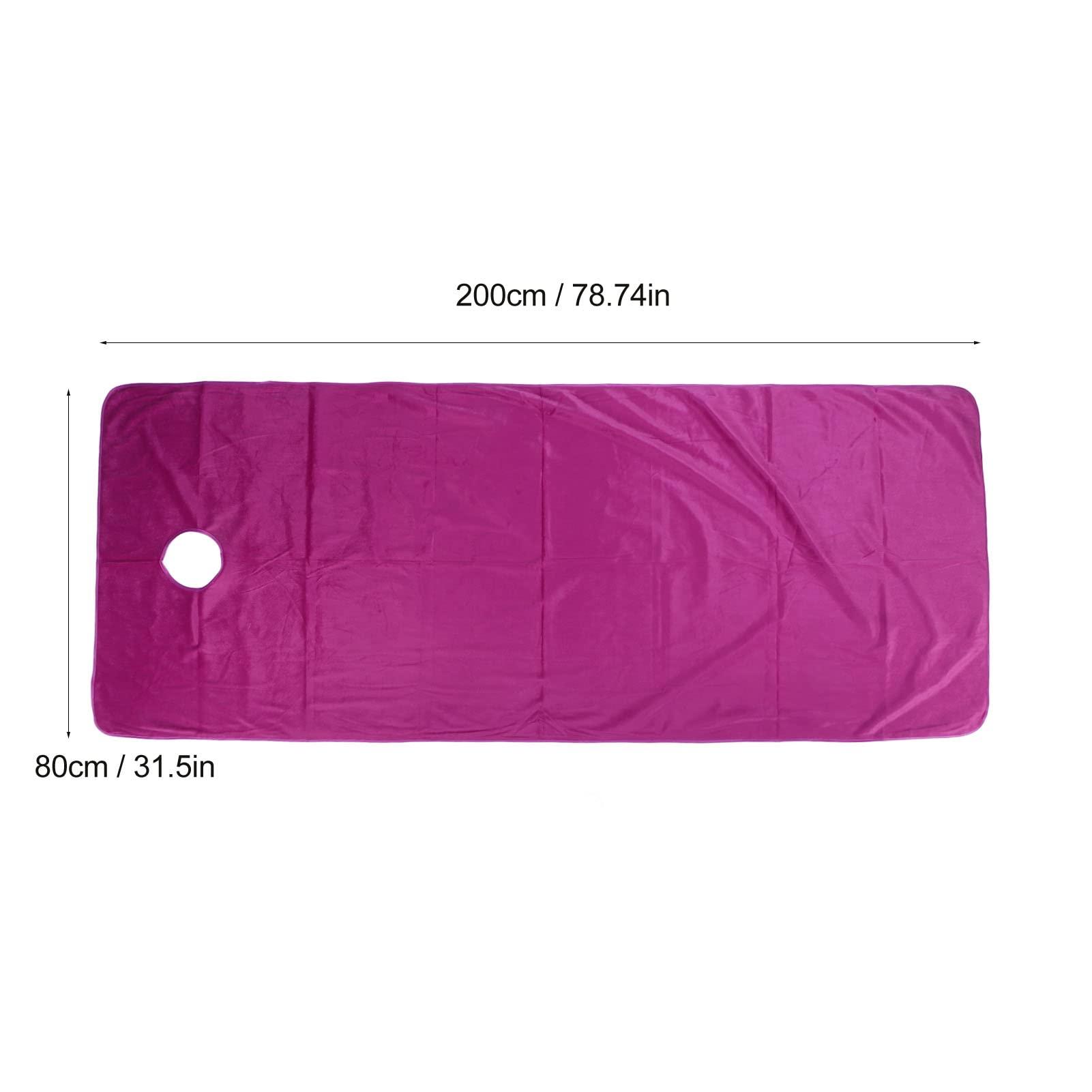 TITA-DONG Beauty Salon Table Cover Sheet, Machine Wash Spa Massage Bed Coverlet with Face Hole, Reusable Massage Bed Cover for Sheets, Bed Coverlet for Spa Beauty Salon Massage Shop 80x200cm