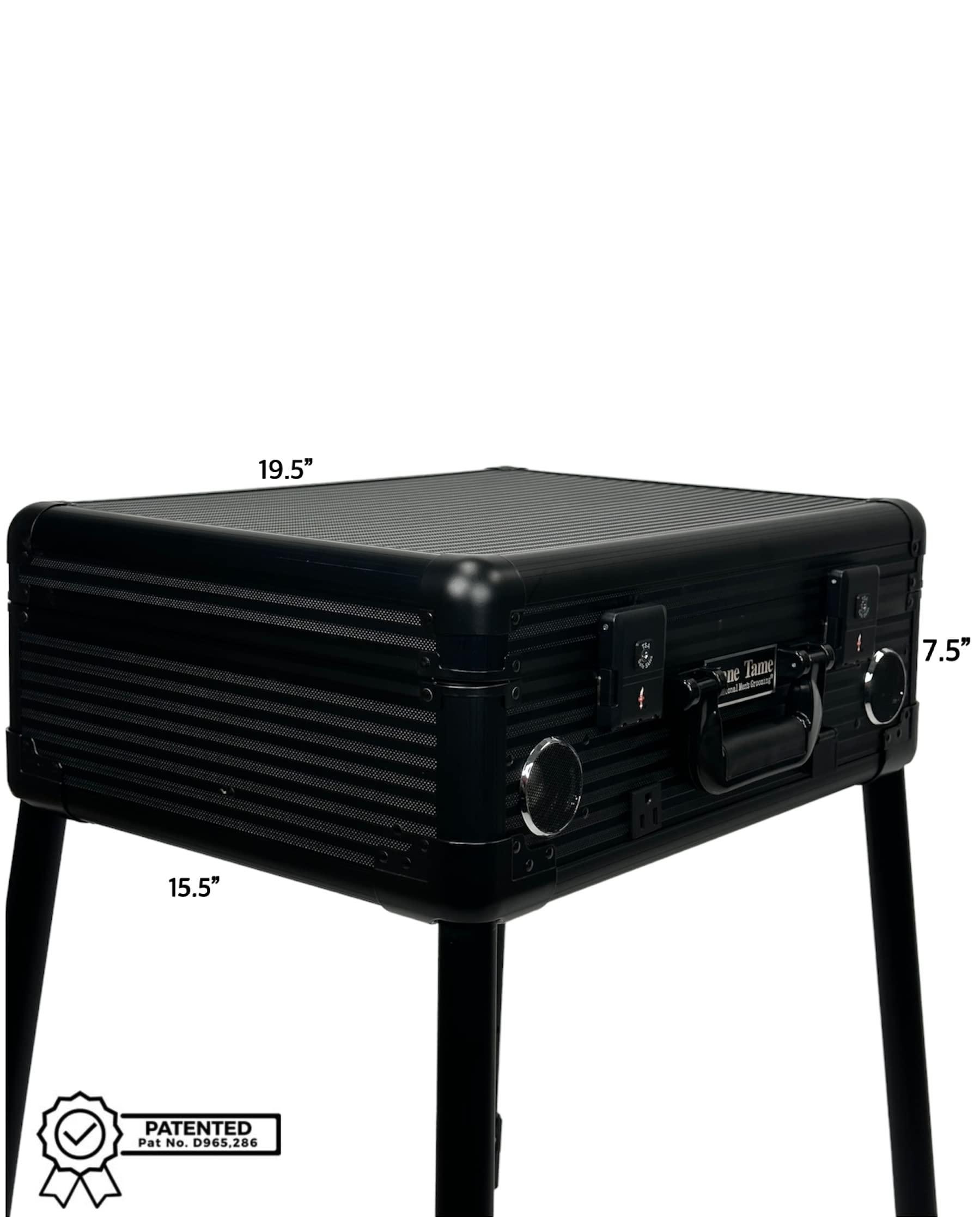 Mane Tame Professional Men\'s Grooming MANE TAME Barber Case - VIP Mobile Barber Station- Black - Includes (2) Bluetooth Speakers, TSA Locks, Removeable/Adjustable Legs