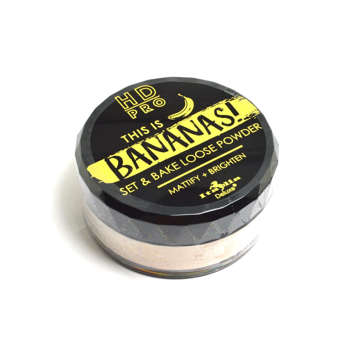 Italia-Deluxe Italia-Deluxe 1 HD Pro This is Bananas Setting Powder Set & Bake Loose Powder Mattify Brighten + Free Zipper Bag