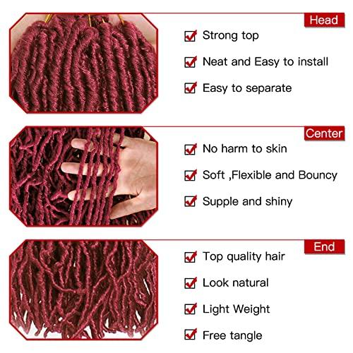 XTREND Xtrend 7 Packs New Faux Locks Crochet Braids Hair 24 Inch Most Natural Soft Locks Crochet Hair Extend Pre-Looped Synthetic Braiding Hair 18Strands Hair Extensions For Women BUG#