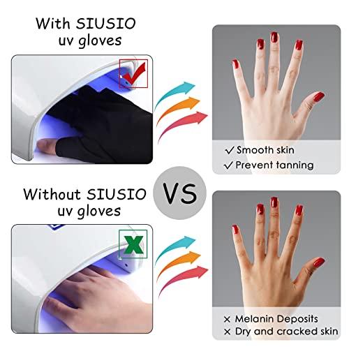 SIUSIO SIUSIO Anti UV Shield Glove - UV Protective Sleeves Fingerless Glove for Gel Manicures protect Hands from LED Lamps Nail Dryer Professional Protection Tool for Skin Care Nail Art