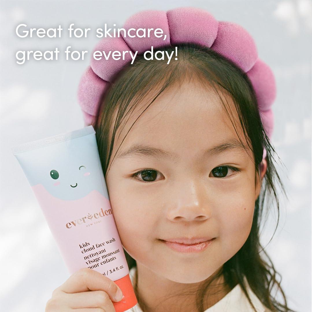 Evereden Evereden Kids Skincare Bundle: 1-2-3 Routine with Multi-Vitamin Face Wash, Cream, SPF 30 & Spa Headband Gentle, Nourishing Skincare & Fun Hair Management for Kids Perfect for Daily Care