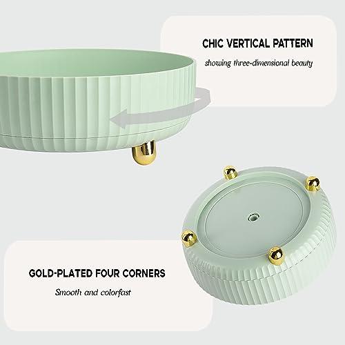 Anyoifax Anyoifax Makeup Perfume Organizer Tray 360 Degree Rotating Lazy Susan Skincare Lotion Organizer Spinning Cosmetics Storage for Dresser, Vanity, Bathroom Countertop, Large Green