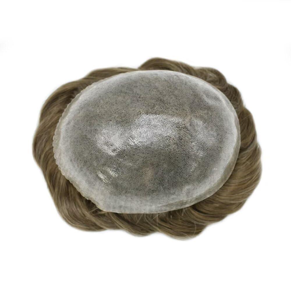 SINGA HAIR Mens Hair Replacement System All Poly Skin Mens Toupee 0.10mm Injected PU Toupee for Men Hair Piece Durable Men Hair Systems Natural Men Hair Unit7X9\"-120% Density-#17R