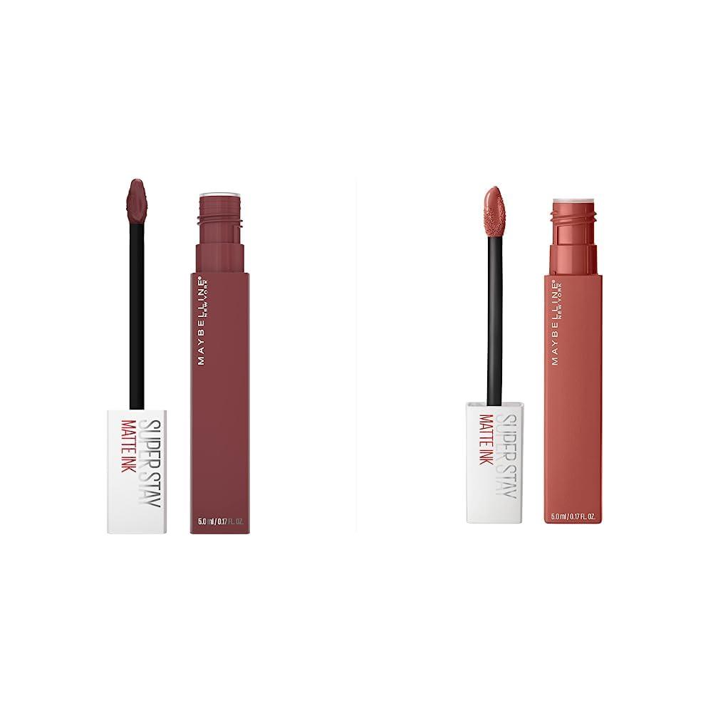 MAYBELLINE MAYBELLINE Super Stay Matte Ink Liquid Lipstick Makeup Long Lasting High Impact Color Up to 16H Wear Self-Starter Light Red and Mover Brown