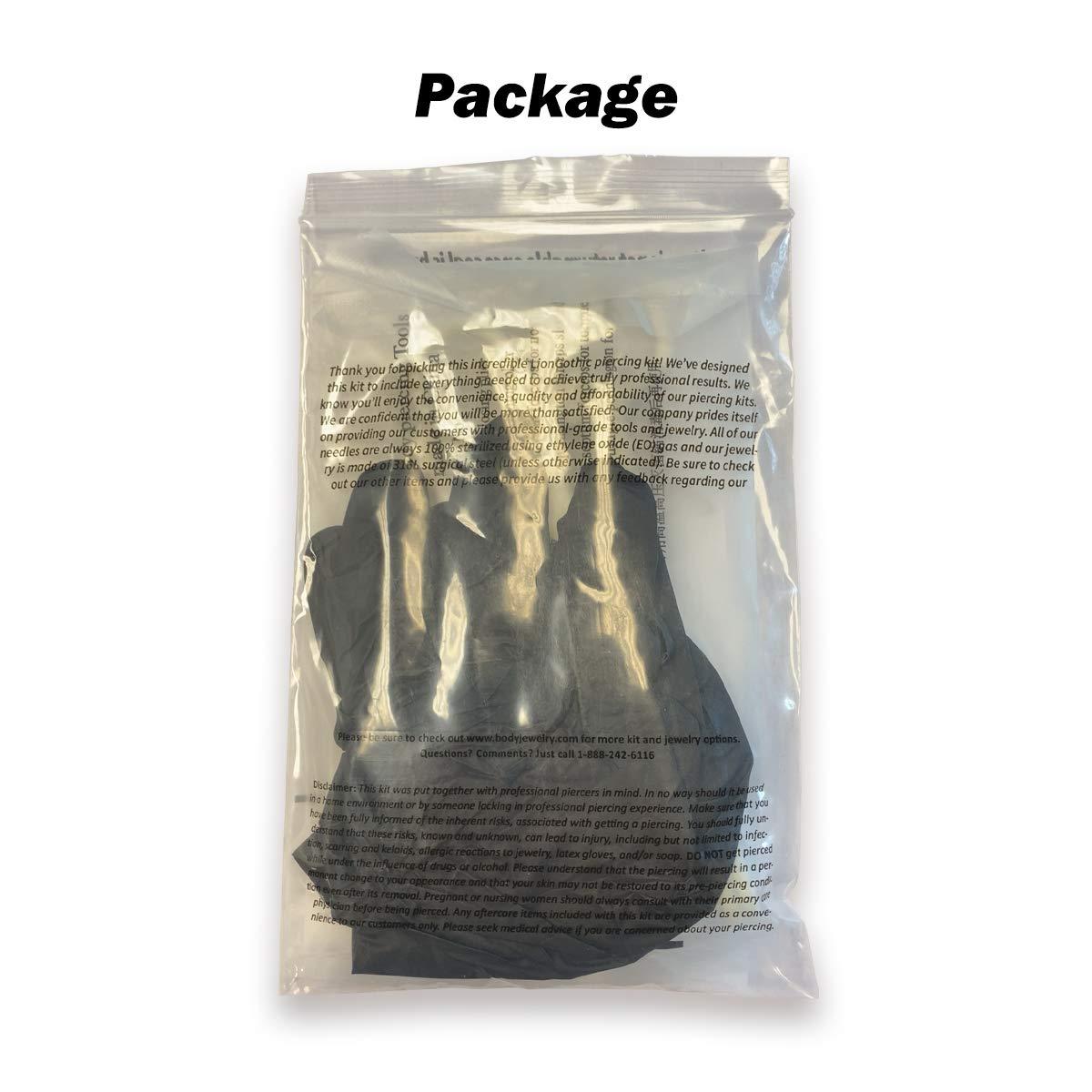 Luxe Modz Spike Labret Monroe Piercing Kit for All Piercing Tools Labret Studs Monroe Lip Rings 14G Piercing Needles Forceps Clamps for Lip Piercing Kits