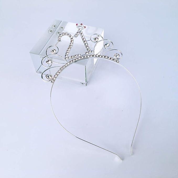 IETOSY IETOSY Silver Crown Headband Tiara - 21st Birthday Party Hair Accessory for Women and Girls