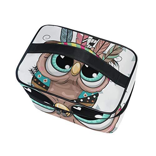 N/C JRDD Cosmetic Bag Cute Tribal Owl Tote Makeup Bag Organizer Toiletry Bags Travel Cosmetic Bag Large Capacity Cosmetic Train Cases Cosmetic Bags For Women