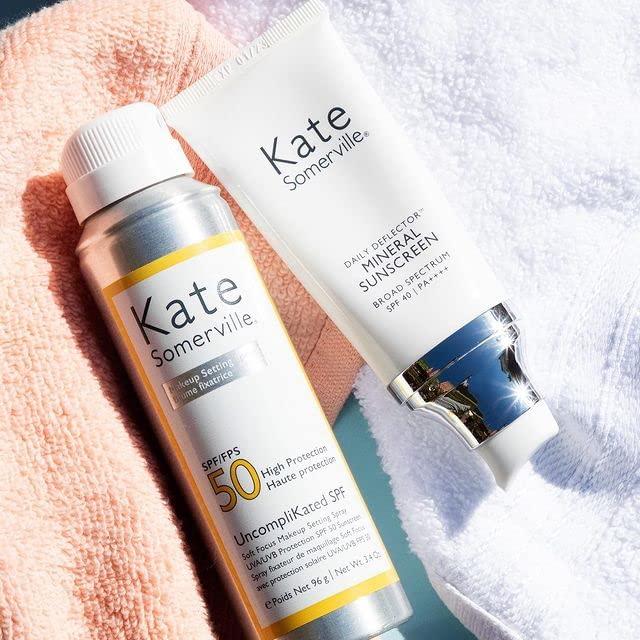 Kate Somerville Kate Somerville UncompliKated SPF SPF 50 Face Sunscreen and Soft Focus Makeup Setting Spray Daily Use Skin Care with Matte Finish, 3.4 Fl Oz