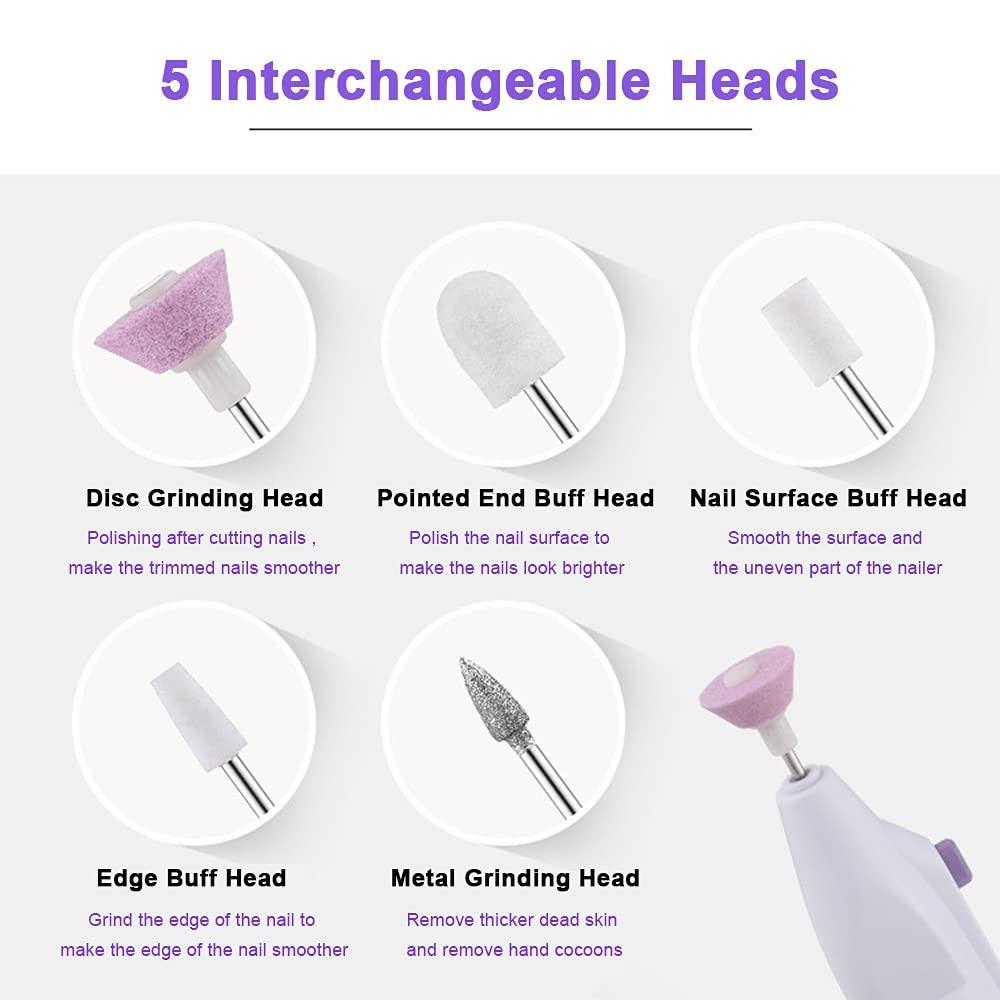 Karlak Portable Electric Nail File Machine for Nails Gel Nails Kit Nail Drill Bits Mani Kit Pedi Tools Best Gifts for Women Girls