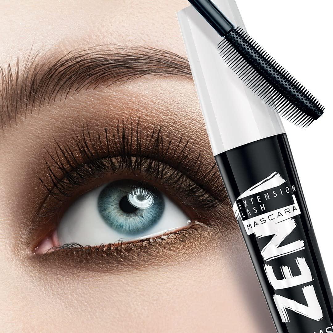 FARMASi FARMASi Zen Extension Lash Mascara, Intense Length, No Flaking, No Smudging, No Clumping, Volumizes & Separates Lashes, Fuller Longer and Thicker Lashes, Blackest Black, 0.27 fl. Oz / 8 ml