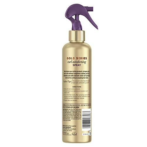 Pantene Pantene Gold Series Curl Awakening Spray, for Curly and Coily Hair, Infused with Argan Oil, 8.4 Fl Oz