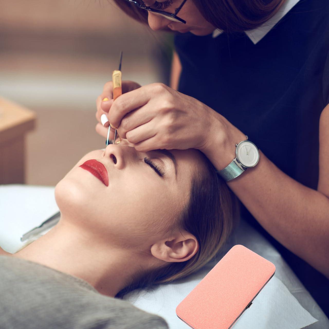 DOITOOL DOITOOL Box Tweezers Storage Bag Eyelash Holder Lashes Tweezers Travel Case Eyelash Container Lash Containers Lash Tweezers Eyelash Extension Tweezers Organizer Makeup Tools Make up Pink