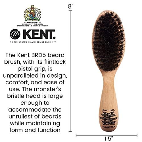 KENT Beard & Mustache Grooming Kit - Kent BRD5 Boar Bristle Brush + Kent 81T & A FOT Sawcut Fine Tooth Combs for Men\'s Care
