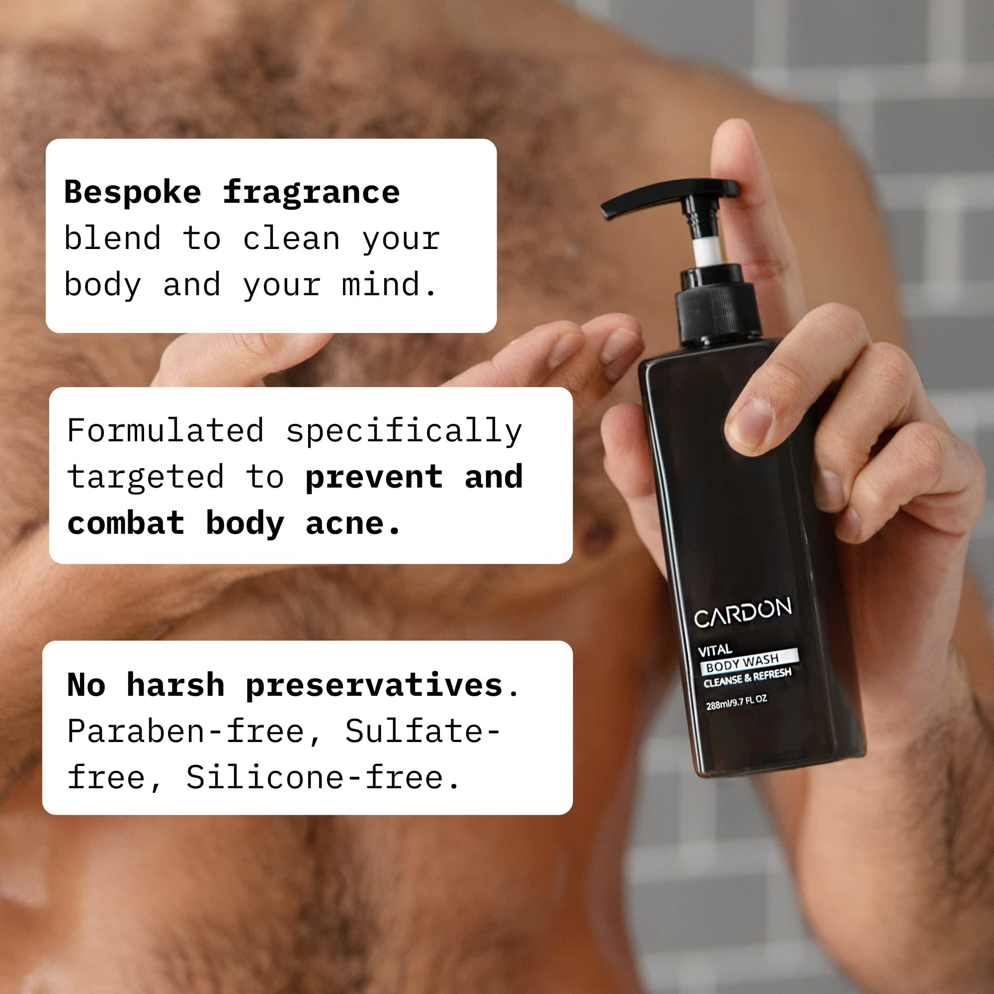 Cardon Cardon Acne Clearing Men's Body Wash, Korean Skin Care, All Natural Green Tea Extract, Sea Buckthorn, & Cica Combat Breakouts, Prevent Body Odor to Deeply Cleanse w/o Stripping (1 PK)