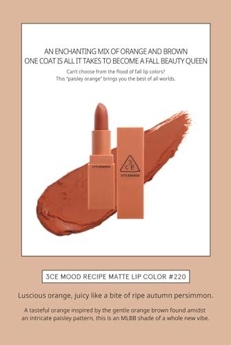 3CE 3CE (MOOD RECIPE) (MATTE LIP COLOR #220)