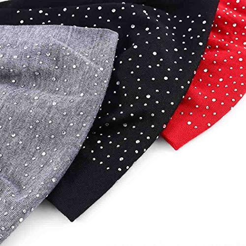 Bohend Bohend Boho Button Headband Wide Stretchy Daily Use Knotted Headwear Sport Athletic Yoga Gym Rhinestone Crystal Hair Accessories for Women and Girls(4pcs) (H)