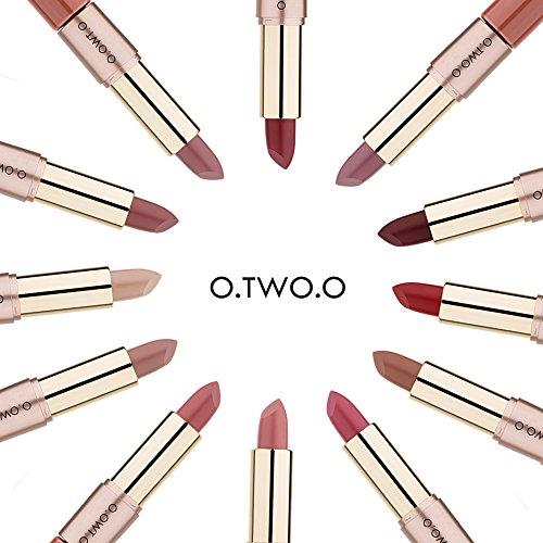 O.TWO.O O.TWO.O Matte Lipstick Makeup and Lip Gloss Double-head 11 Colors Long Lasting Moisture Cosmetic Lipplumper Waterproof (N9107B-01)