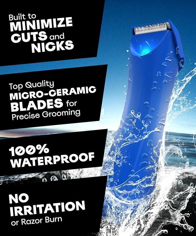 BALLS BALLS V3 The Archibald - Body & Pubic Hair Trimmer for Men - No Cuts, Sacksafe Guard, 100% Waterproof, Cordless - Wet/Dry with Replaceable Ceramic Blades Archibald Trimmer