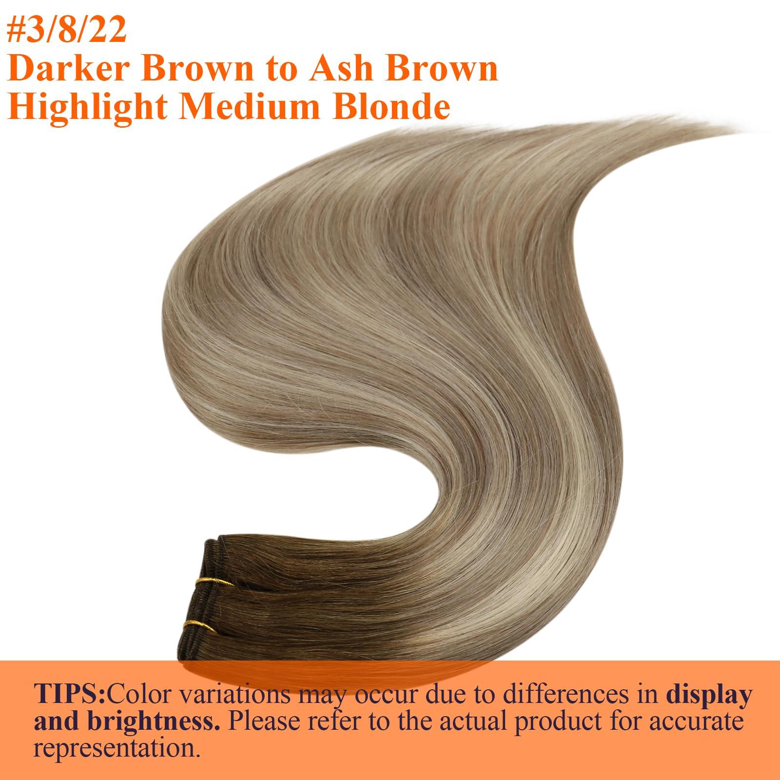 Full Shine Full Shine Sew In Hair Extensions Real Human Hair Weft Hair Extensions Human Hair Weft and Clip in Human Hair Extensions Remy Straight Balayage