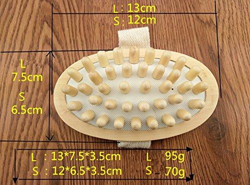 AnHua AnHua® 1PC Natural Wood Wooden Hand-Held Massager Body Brush Cellulite Reduction L Size