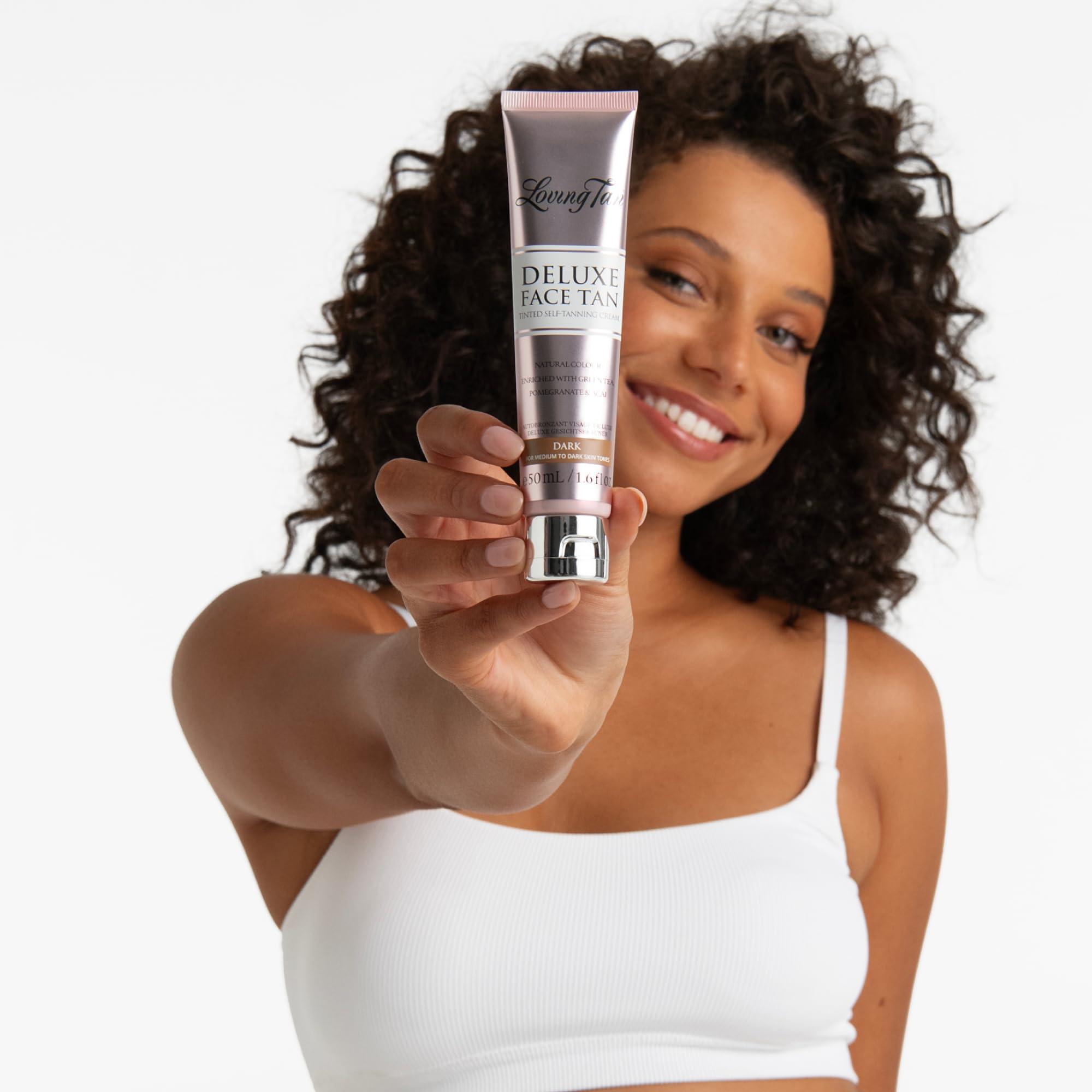 Loving Tan Loving Tan 2 HR Express Mousse (4FL Oz) + Face Tan (1.6Oz), Dark - Streak Free, Natural looking, Professional Strength Sunless Tanner - Cruelty Free, Naturally Derived DHA