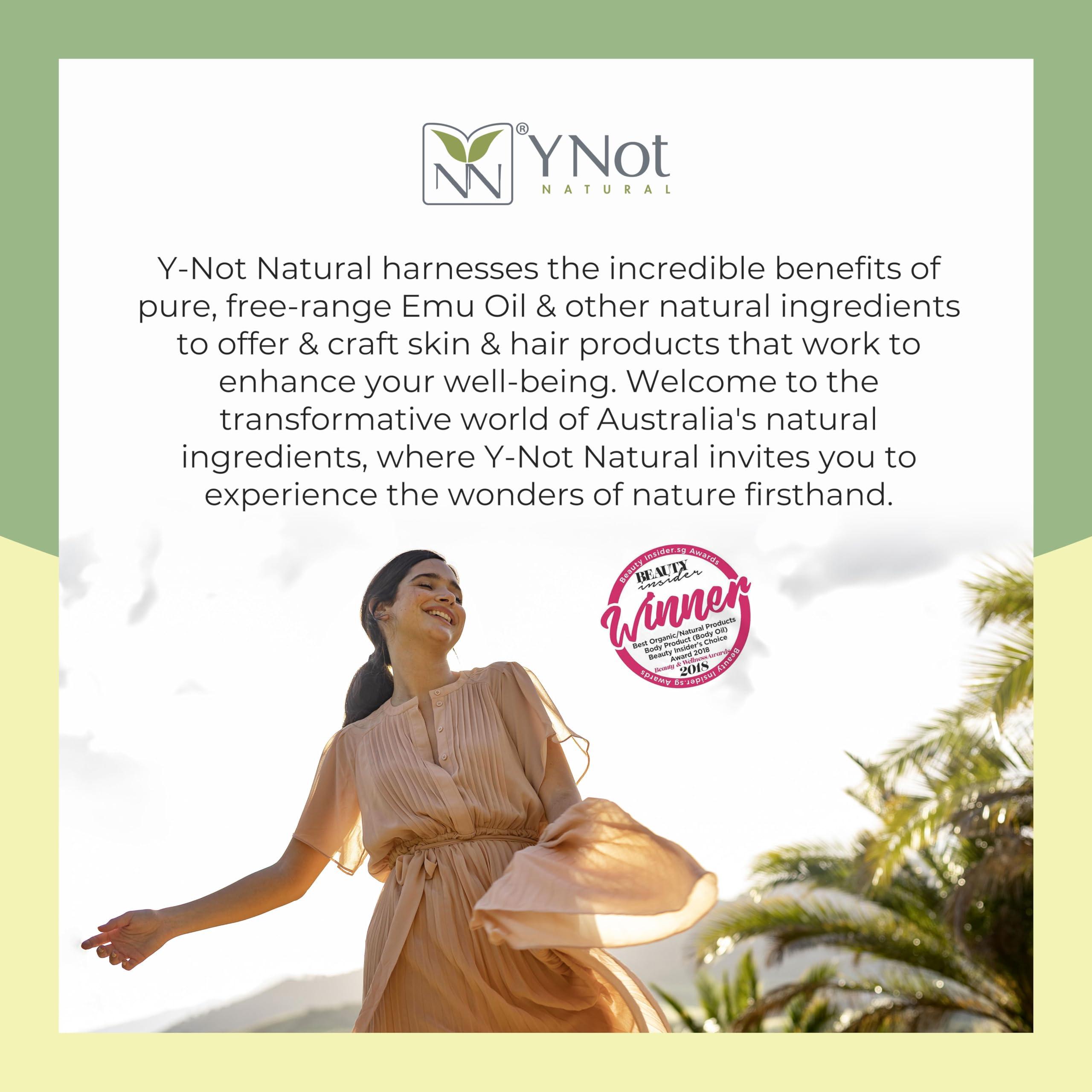 YNN Y-Not-Natural Emu Oil Skin Moisturizer - Scalp, Hair, Face, Body & Nail Moisturizer with Omega 3, 6, 9, Vitamins, & Minerals - Body & Face Serum for Fine Lines, Stretch Marks, Dry Lips & Cuticles - 1L, Unscented