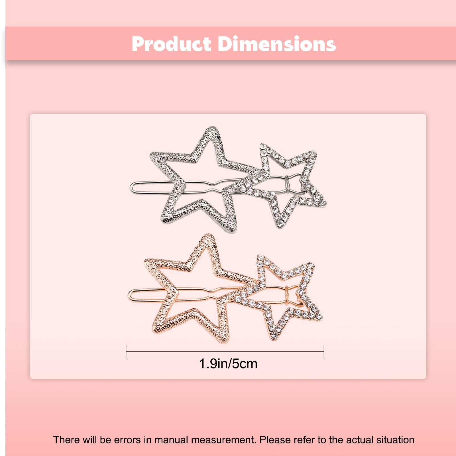 AEGYPIUS AEGYPIUS Star Hair Clips, 2 Pcs Star Clips Hair Star Hair Clip, Y2k Hair Accessories Star Barrettes Y2k Hair Clips, Star Hairclips Silver Star Hair Clips Star Hair Pins Star Hair Clips for Women