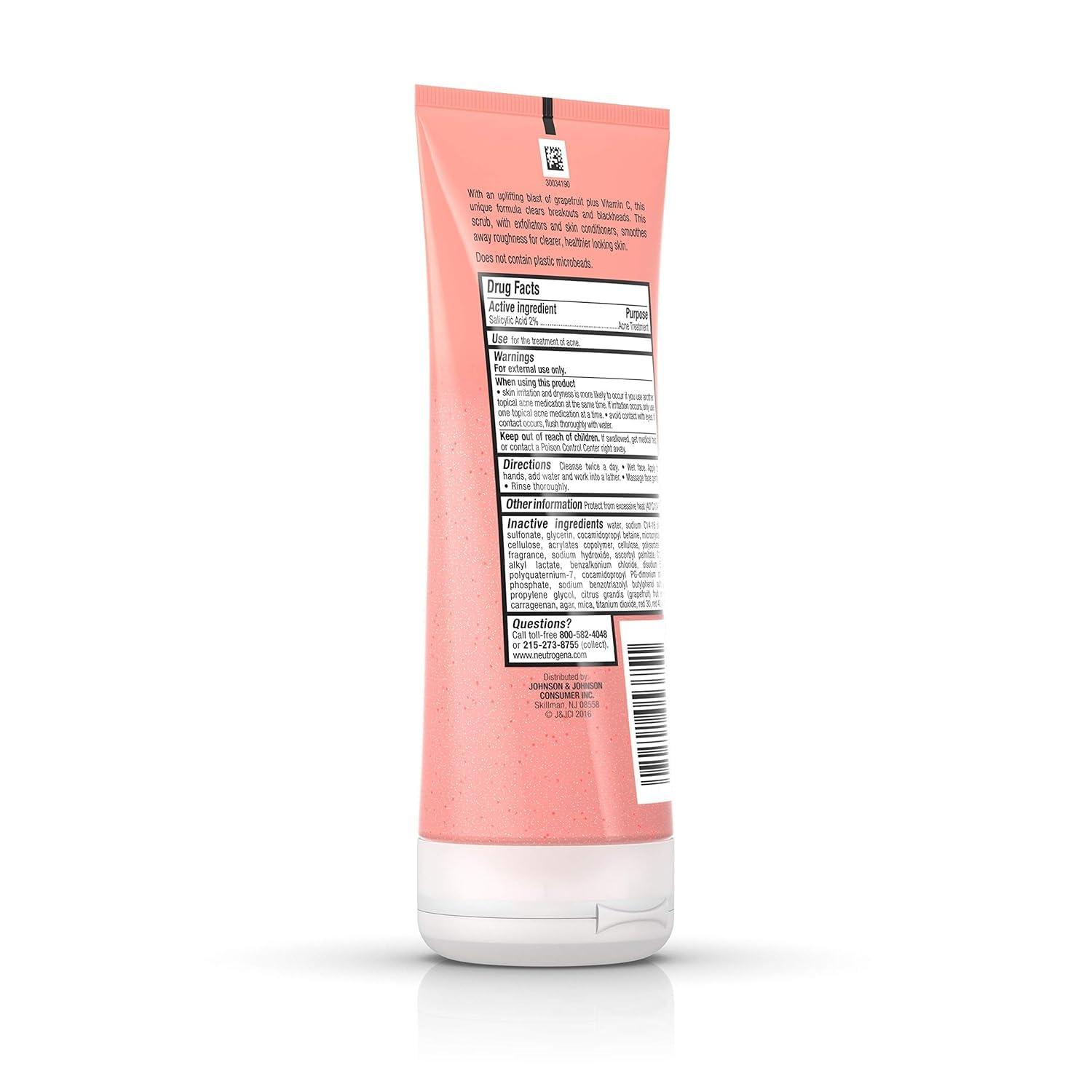 Neutrogena Neutrogena Oil-Free Acne Wash Pink Grapefruit Foaming Scrub 6.70 oz (Pack of 3)