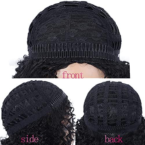Fancy Hair Fancy Hair Afro Wig Afro Kinky Wigs Short Curly Half Wig Heat Resistant Fiber Synthetic Party Cosplay Half Wigs for Women Nature Black