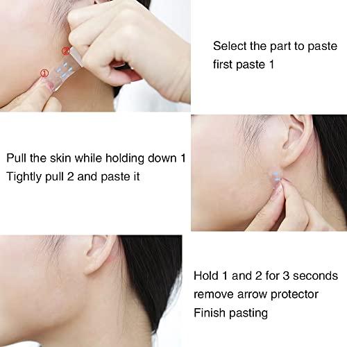 DaPin DAPIN face lift tape, instant makeup face lift tool for concealing facial wrinkles Double chin lifts loose skin, face lifting tape jaw exerciser face tape face tape lift skin tape.(80 packs)