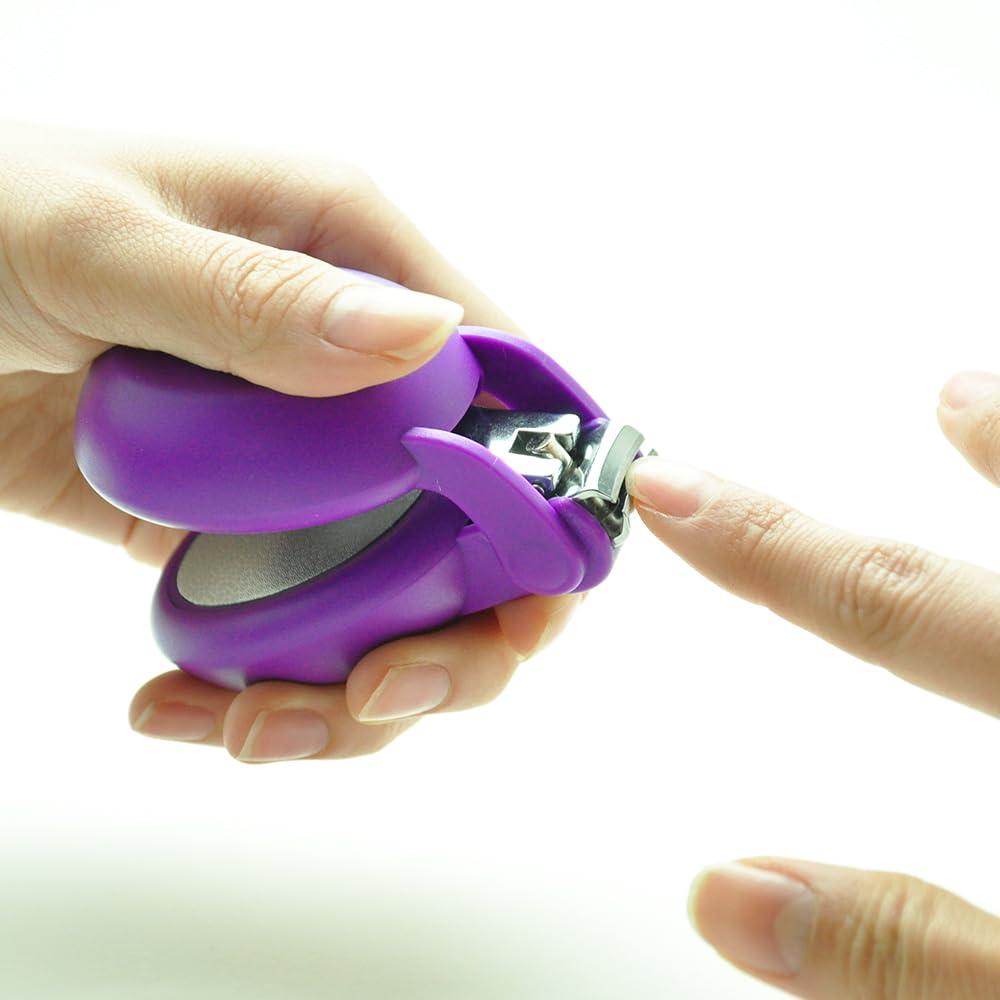 HARAC HARAC Special Needs Nail Clippers for Arthritic Hands, Senior and Kids, Adapted Nail Clipper For Fingernail and Thick Toenail, Made in JAPAN (Purple)