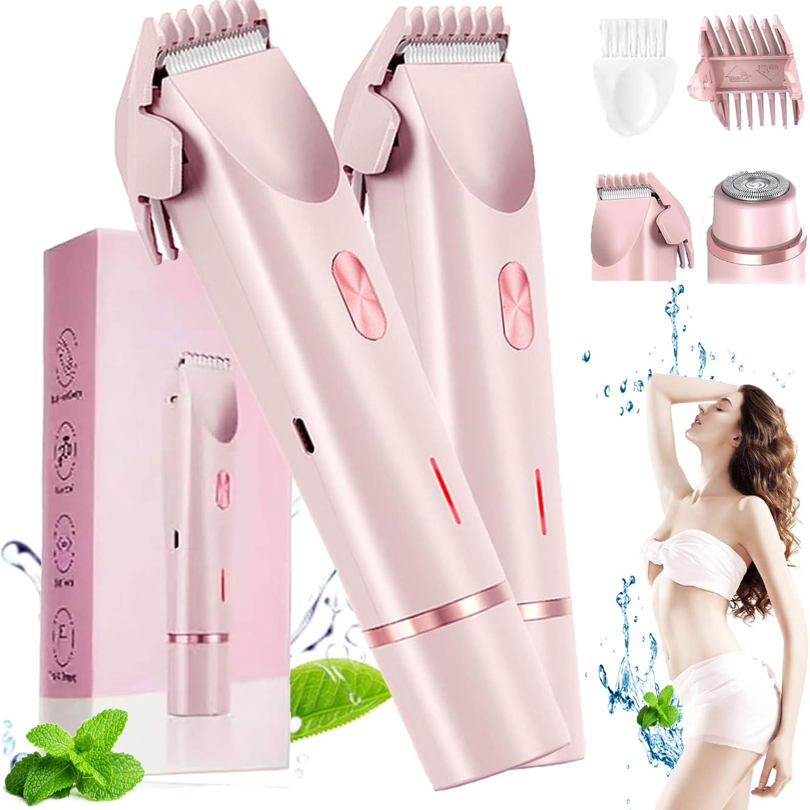 Rtettoa Reshline Shaver, Comfort 2 in 1 Electric Lady Shaver, Electric Lady Razor, 2-in-1 Women\'s Body Shaver, Waterproof Electric Bikini Trimmer for Women, Dual Head Shaver, Wet and Dry (2PCS)