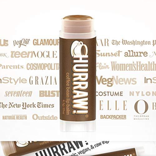 HURRAW! Hurraw! Coffee Bean Lip Balm, 2 Pack: Organic, Certified Vegan, Cruelty and Gluten Free. Non-GMO, 100% Natural Ingredients. Bee, Shea, Soy and Palm Free. Made in USA