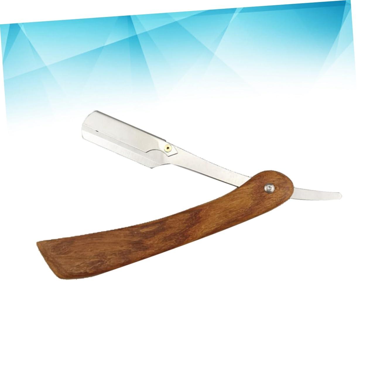 Angoily Angoily Classic Men\'s Manual Razor Barber Steel Razor for Beard Sideburns Easy to Use Safe Shaving Tool for Travel Home Use