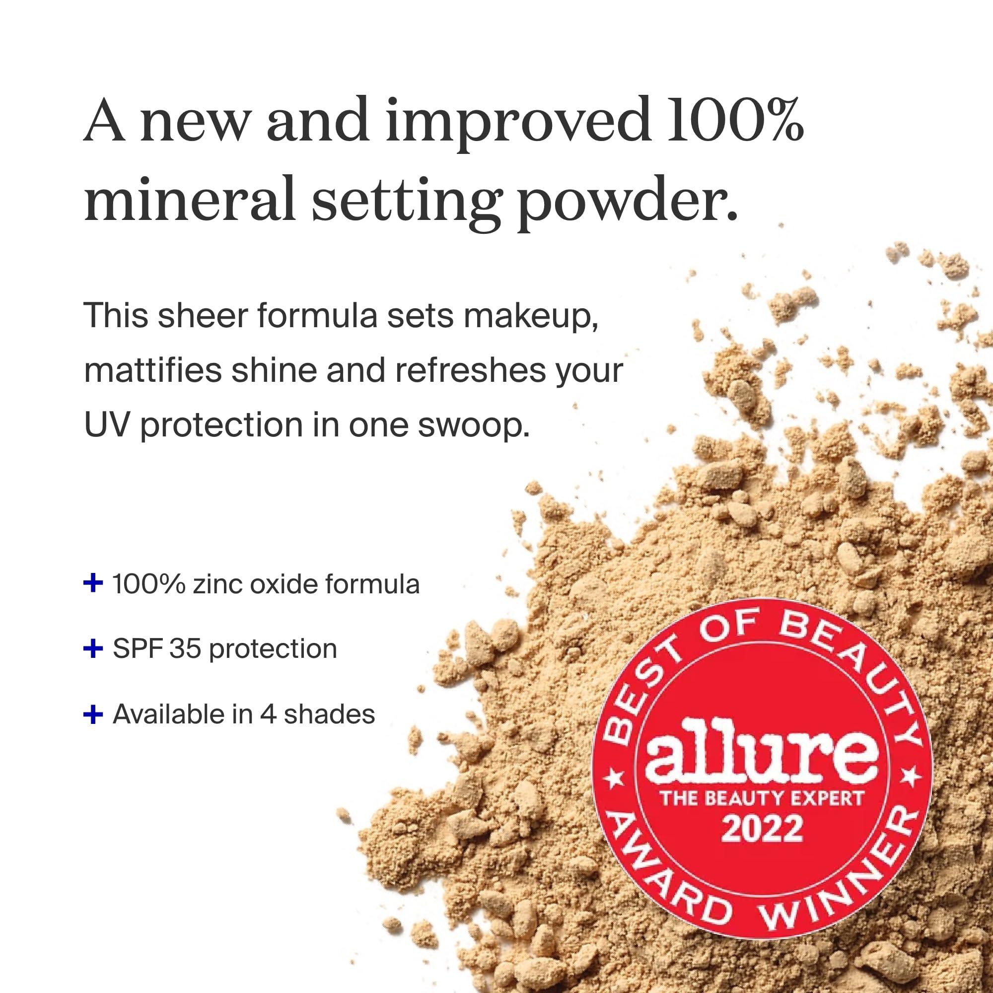 Supergoop! Supergoop! (Re)setting 100% Mineral Powder, Medium - 0.15 oz - Makeup Setting Powder + Broad Spectrum SPF 35 PA+++ Sunscreen - With Ceramides, Olive Glycerides & Coated Silica Spheres