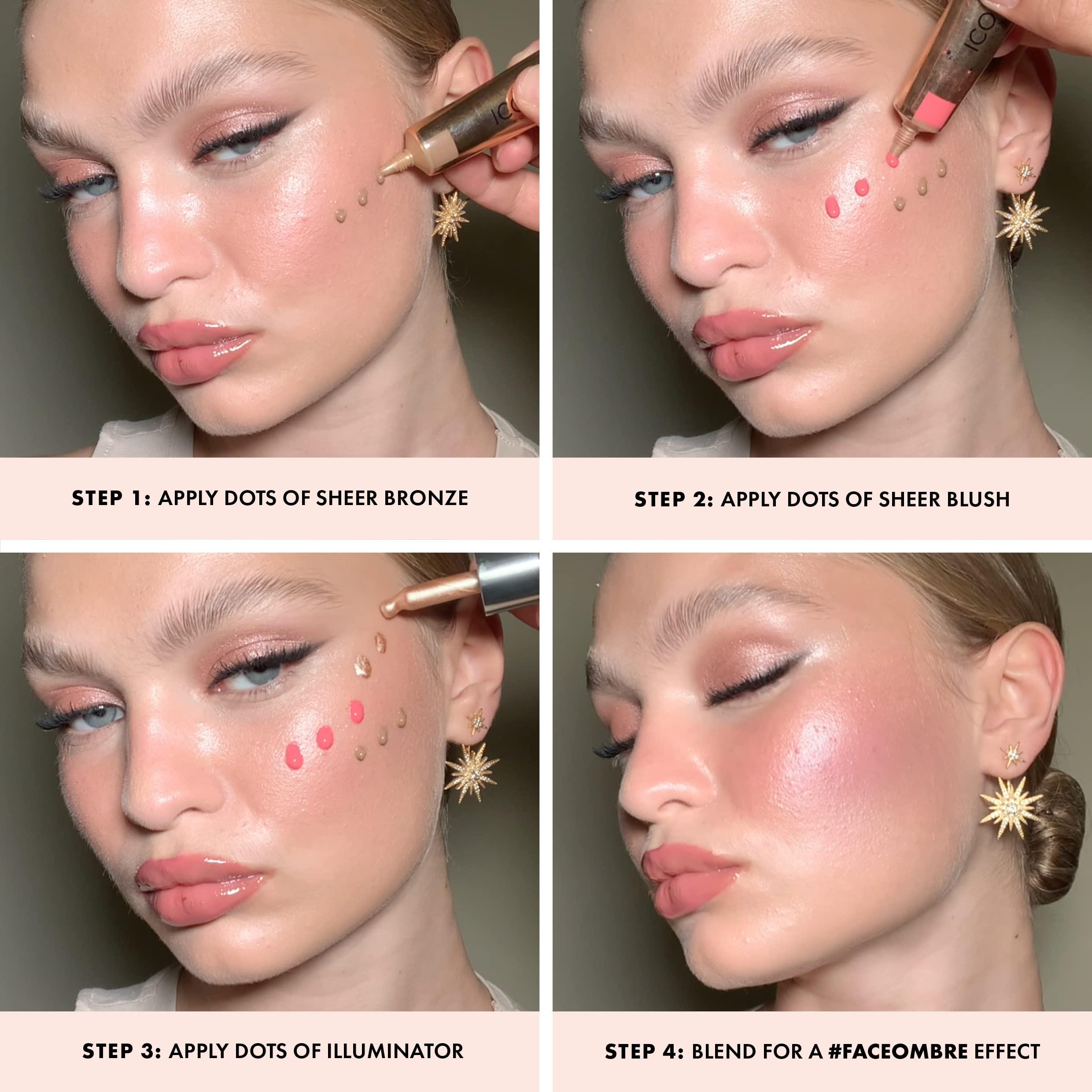 ICONIC LONDON ICONIC LONDON Sheer Blush | Lightweight Liquid Cream Blush, Cruelty Free, Vegan Makeup, Cheeky Coral (Coral) 0.42 Fl oz