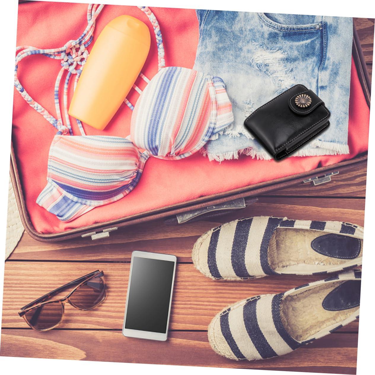 SOESFOUFU SOESFOUFU Leather Makeup Case Mirror Portable Travel Lipstick Pounch Holder for Women