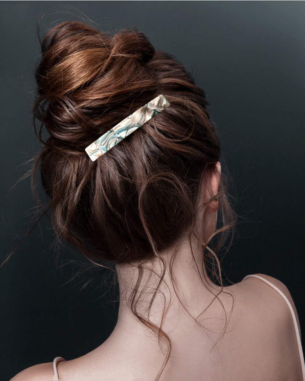 Eyegla 2PCS French Design Hair Barrette Tortoise Shell Celluloid Rectangle Hair Clips for Women