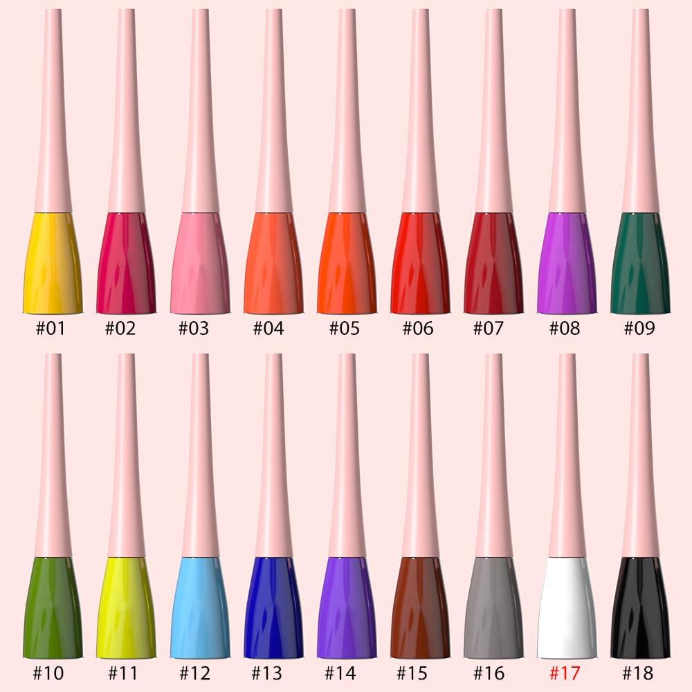 evpct evpct 1Pcs White Liquid Eyeliner Makeup Waterproof White Eye Liners for Women, Eyes Wing Eyeliner Stamps Shapes Colored Eyeliner delineador de ojos a prueba de agua contra el agua blanco para ojos