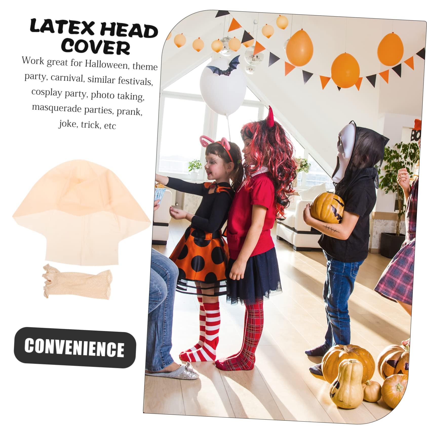 LALAFINA 2 Sets Latex Bald Cover Cosplay Bald Head Cover Adults Bald Head Cover Halloween Bald Head Cover Cosplay Costume Bald Prop Funny Bald Head Cover Latex Bald Head Cover Bald Caps