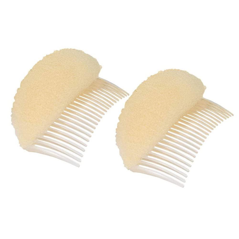 VASANA 2 PCS Sponge Hair Volume Inserts with Comb and Base - Hair Styling Tools for Women, Black Accessories