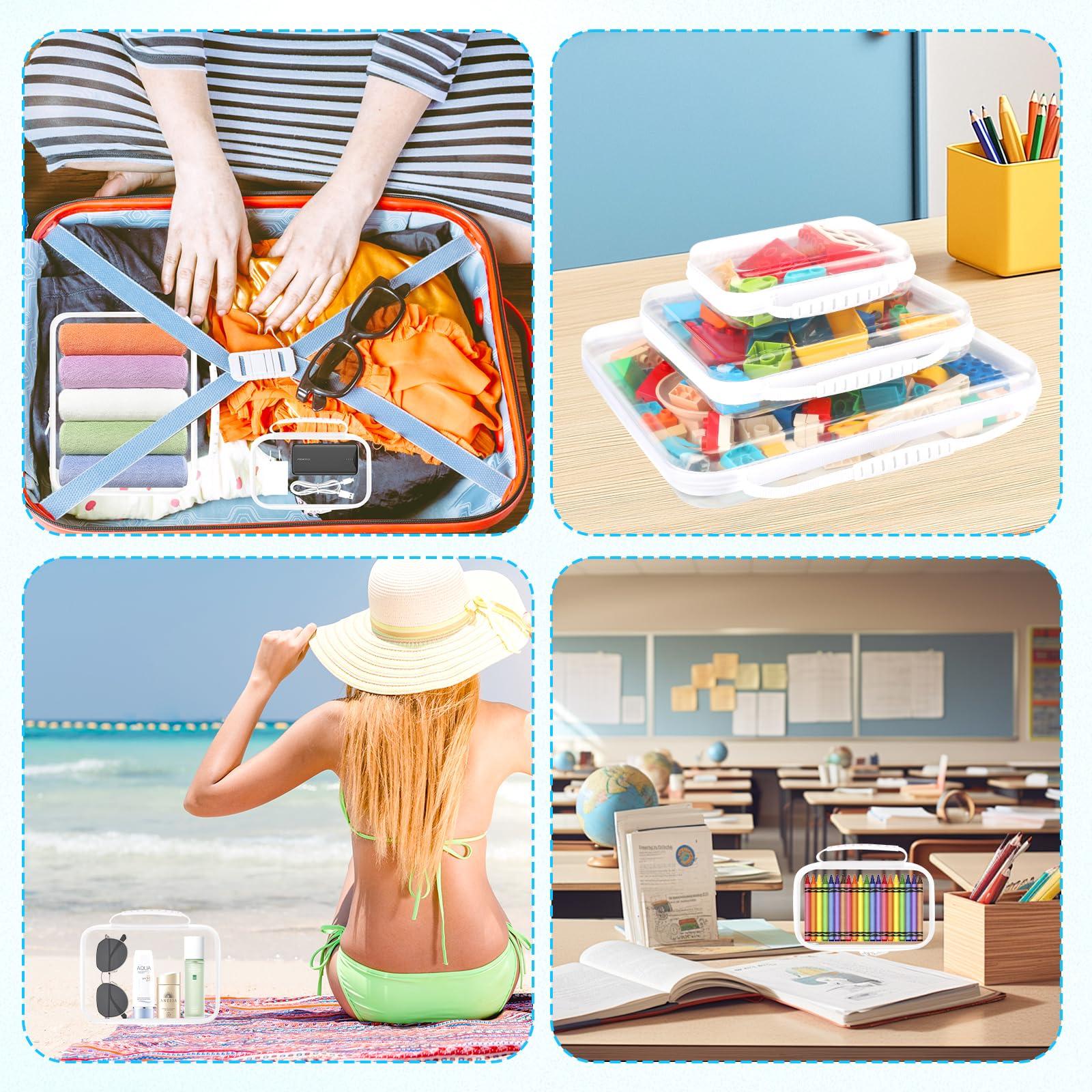 EAROND EAROND 3 Pack XL Zippered Hard Shell Pouch,Clear Plastic Zipper Case,Hard Sided Clear Zipper Case for Storage,Clear Zipper Storage Bags,Portable Waterproof Diaper Bag Cosmetic Bag(3 Pcs-XL+L+S)