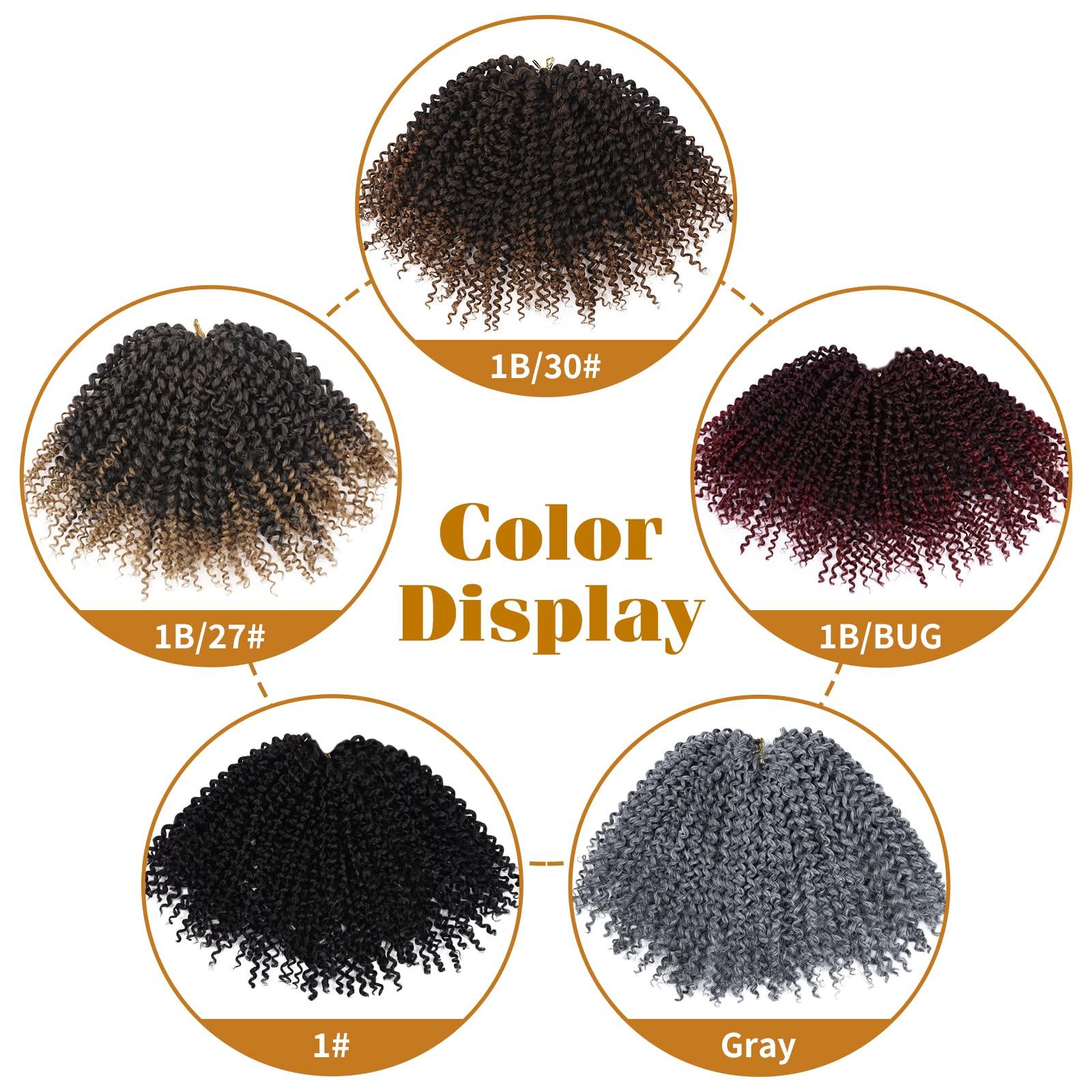 HANNE HANNE Kinky Curly Crochet Hair Afro Crochet Hair Curly Yanky Twist Crochet Hair for Black Women Jerry Curl Braiding Curly Hair Extensions 3X Crochet Curly Hair Braided Synthetic Hair Bundles (T1B/27)